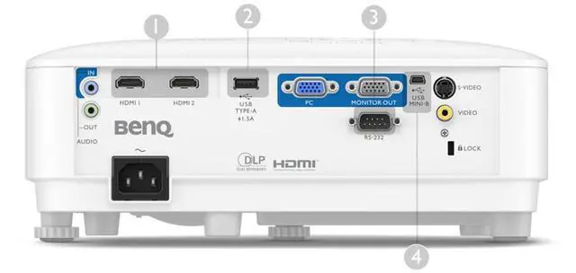 Alt view image 5 of 5 - BenQ MS560 4000 Lumens SVGA DLP Projector Built-in Speakers - 1 Year Direct BenQ Warranty