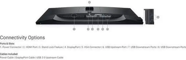 Alt view image 6 of 13 - Dell P2719H 27" FHD 1920x1080 8ms IPS Monitor 60 Hz 1000:1 HDMI DisplayPort VGA