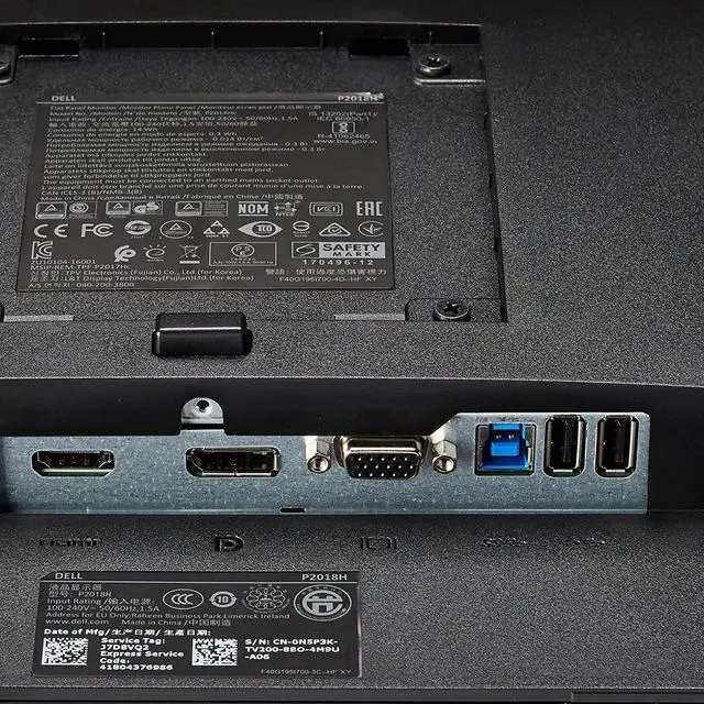 Alt view image 2 of 6 - Dell P2018H 20" LCD 1600 x 900 Monitor VGA DisplayPort HDMI Adjustable Black