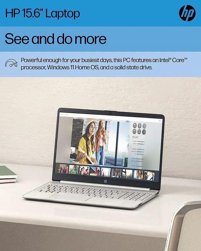 Alt view image 2 of 5 - HP 15-DY5024NR 15.6" FHD 1920x1080 IPS LED Laptop Intel Core i5-1235U 3.3 GHz up to 4.4 GHz 8GB DDR4-3200 SDRAM 256GB PCIe NVMe M.2 SSD Intel Iris Xe Graphics Windows 11 Home