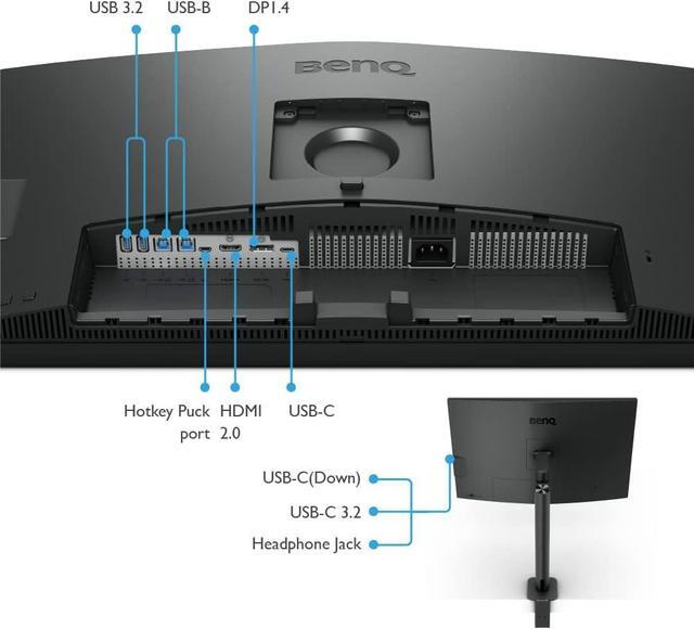 Alt view image 5 of 6 - BENQ PD3205UA 31.5" UHD 4K 3840 x 2160 Monitor 60 Hz 350 nits (Peak in HDR Mode) 5ms FreeSync DisplayPort, HDMI