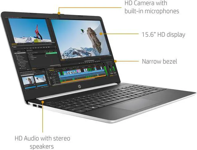 Alt view image 2 of 11 - HP 15-DY1051WM 15.6" HD 1366x768 Laptop Intel Core i5-1035G1 1.0 GHz 8GB DDR4-2666 SDRAM 256GB SSD+16GB Optane Intel UHD Graphics Windows 10 Home, 8MM76UA