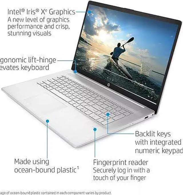 Alt view image 3 of 4 - HP 17-CN0078CL 17.3" FHD (1920 x 1080) Laptop Intel Core i7-1165G7 2.8 GHz 8GB DDR4- 3200 MHz RAM 512GB PCIe NVMe M.2 SSD Intel Iris Xe Graphics Windows 11 Home, 3C9N4UA