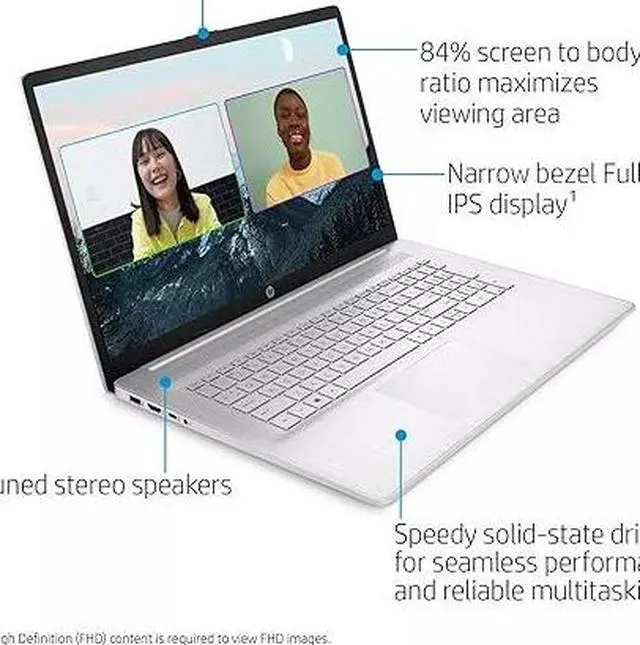 Alt view image 4 of 4 - HP 17-CN0078CL 17.3" FHD (1920 x 1080) Laptop Intel Core i7-1165G7 2.8 GHz 8GB DDR4- 3200 MHz RAM 512GB PCIe NVMe M.2 SSD Intel Iris Xe Graphics Windows 11 Home, 3C9N4UA
