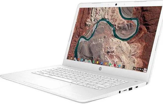 Alt view image 2 of 4 - HP Chromebook 14A-CA010NR 14" HD Laptop Intel Celeron N3350 1.1 GHz up to 2.4 GHz 4GB LPDDR4-2400 SDRAM 32GB eMMC Intel HD Graphics 500 Chrome OS, B Grade - 7ZV00UA