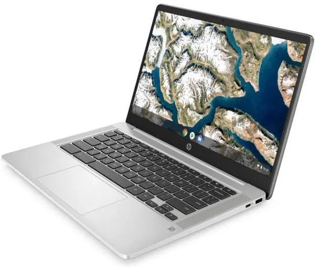 Alt view image 2 of 6 - HP Chromebook 14a-na0052tg 14" HD 1366x768 Laptop Intel Celeron N4020 1.1 GHz up to 2.8 GHz 4GB LPDDR4-2400 RAM 64GB eMMC Intel UHD Graphics 600 Chrome OS