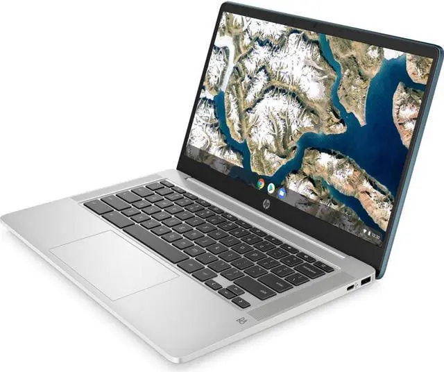 Alt view image 2 of 5 - HP Chromebook 14A-NA0072TG 14" HD Touch Laptop Intel Pentium Silver N5030 1.1 GHz up to 3.1 GHz Intel UHD Graphics 605 4GB DDR4 RAM 64GB eMMC Chrome OS, B Grade - 428R7UA