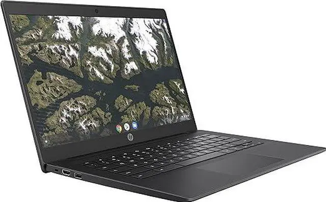 Main image of HP Chromebook 14-ca064dx 14" FHD IPS Laptop Intel Celeron N3350 1.1 GHz up to 2.4 GHz 4GB LPDDR4-2400 MHz RAM 64GB eMMc Intel HD Graphics 500 Chrome OS, B Grade - 3T0J1UA
