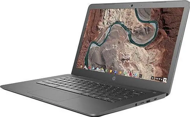 Alt view image 3 of 4 - HP Chromebook 14-ca064dx 14" FHD IPS Laptop Intel Celeron N3350 1.1 GHz up to 2.4 GHz 4GB LPDDR4-2400 MHz RAM 64GB eMMc Intel HD Graphics 500 Chrome OS, B Grade - 3T0J1UA