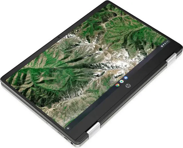 Alt view image 3 of 5 - HP Chromebook x360 14a-ca0036tg 14" Intel Celeron N4120 1.10 GHz up to 2.60 GHz 4GB 64GB eMMC Intel UHD Graphics 600 Chrome OS Laptop, Silver - 446Q3UA
