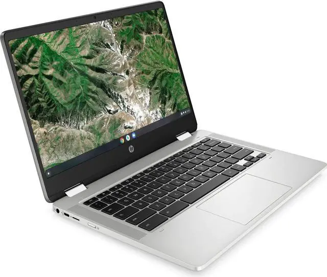 Alt view image 2 of 5 - HP Chromebook x360 14a-ca0036tg 14" Intel Celeron N4120 1.10 GHz up to 2.60 GHz 4GB 64GB eMMC Intel UHD Graphics 600 Chrome OS Laptop, Silver - 446Q3UA