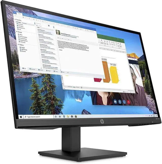 Alt view image 10 of 11 - HP 27H G4 27" IPS FHD 60Hz Desktop Monitor 5ms,16:9, Height and Tilt Adjustment Built-in Dual Speakers - for Hybrid Workers, Black - 737K9AA