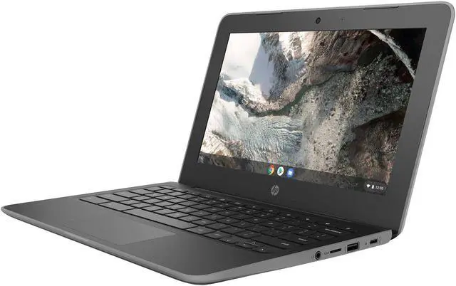 Alt view image 3 of 6 - HP Chromebook 11 G7-EE 11.6" HD LED Laptop Intel Celeron N4000 1.1 GHz up to 2.6 GHz Intel UHD Graphics 600 4GB DDR4 2400 RAM 16GB eMMC Bluetooth 5 Chrome OS - 6QY22UT