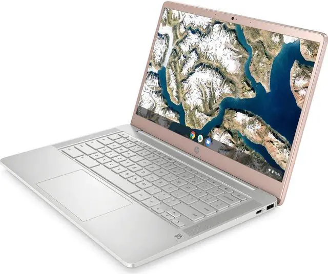 Alt view image 2 of 4 - HP Chromebook 14a-na0018ds 14" HD Touchscreen Laptop Intel Celeron N4020 1.10GHz up to 2.80GHz Intel UHD Graphics 600 4GB LPDDR4-2400 RAM 128GB eMMC Chrome OS - 483R5UA