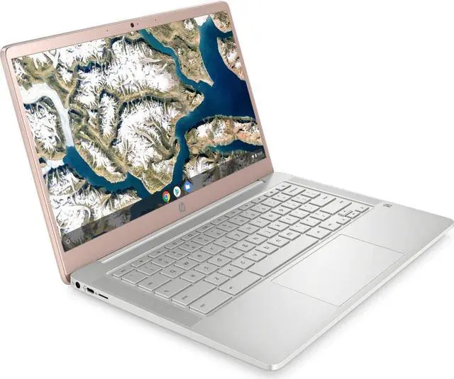 Alt view image 3 of 4 - HP Chromebook 14a-na0018ds 14" HD Touchscreen Laptop Intel Celeron N4020 1.10GHz up to 2.80GHz Intel UHD Graphics 600 4GB LPDDR4-2400 RAM 128GB eMMC Chrome OS - 483R5UA