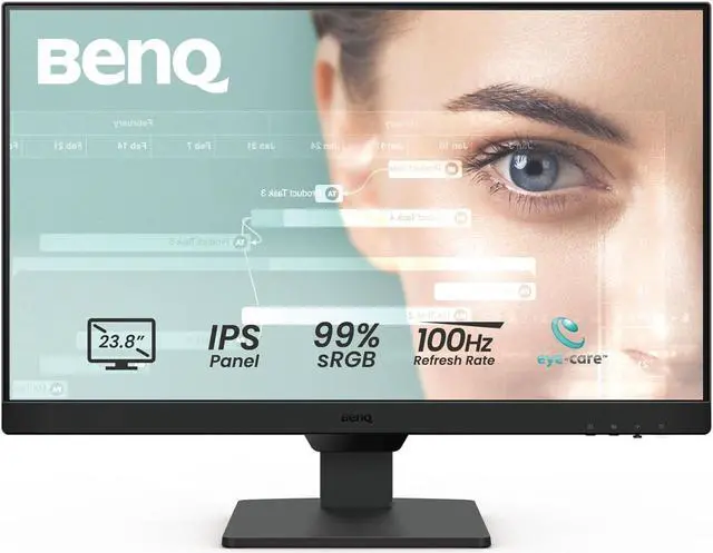 Alt view image 6 of 6 - BenQ GW2490 24" FHD IPS 100Hz Gaming Monitor 5 ms Aspect Ratio 16:9 Tilt -5 - 20 Colors 16.7Anti-Glare HDMI DisplayPort Ultra-Slim Bezel with Brightness Intelligence