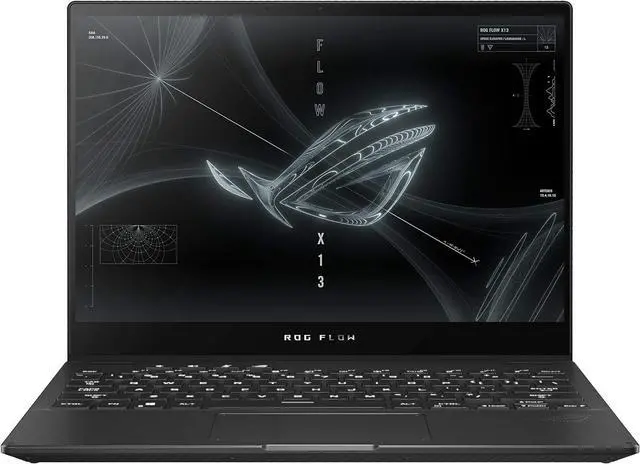 Main image of ASUS ROG Flow X13 13.4" WQUXGA IPS Touch AMD Ryzen 9 5980HS 3.0 GHz up to 4.8 GHz 32GB 1TB SSD GeForce GTX 1650 Windows 11 Pro Gaming Laptop, Black - GV301QH-XS98-B