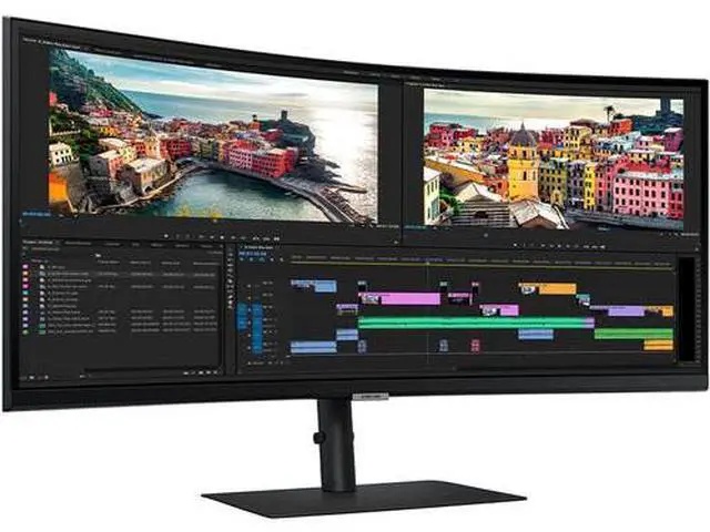Main image of Samsung S34A654UXN 34" 3440 x 1440 Curved WQHD Monitor 100 Hz HDR10 5ms USB-C, DP, USB 3.0 Hub Height Adjustable Stand HDMI, VGA - 59C62U3
