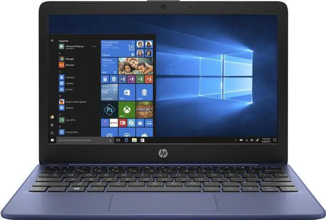 Main image of HP Stream 11-ak1010nr 11.6" Intel Atom x5 E8000 1.04 GHz up to 2 GHz Intel HD 400 4GB DDR4-2400 32GB eMMC Windows 10 Home in S mode Laptop, B Grade - 6QX57UA