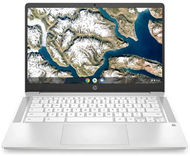 Main image of HP Chromebook 14a-na0240nr 14" Touch Intel Celeron N4120 1.1 GHz up to 2.6 GHz 4GB RAM 64GB eMMC Intel UHD Graphics 600 ChromeOS Laptop, Ceramic White - 60F62UA