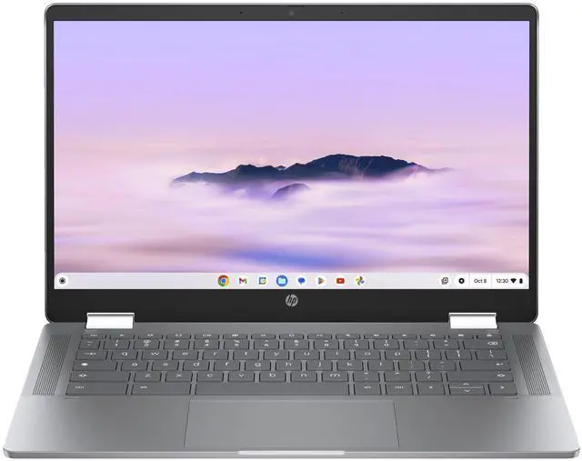 Main image of HP Chromebook x360 14b-cd0020ca 14" FHD Touch Intel Core i3-N305 up to 3.8 GHz 8GB RAM 128GB UFS Intel UHD Graphics ChromeOS, Mineral Silver - 9X2U4UA