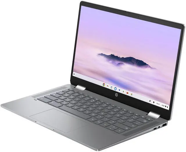 Alt view image 2 of 6 - HP Chromebook x360 14b-cd0020ca 14" FHD Touch Intel Core i3-N305 up to 3.8 GHz 8GB RAM 128GB UFS Intel UHD Graphics ChromeOS, Mineral Silver - 9X2U4UA