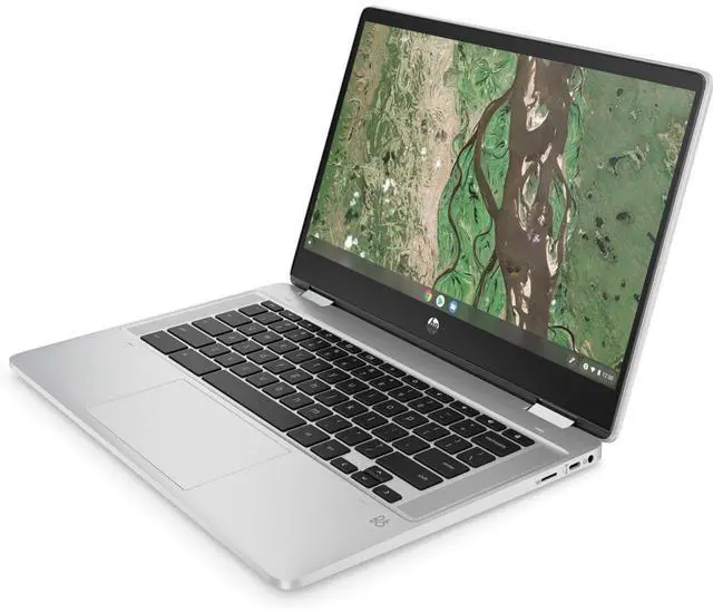 Alt view image 2 of 6 - HP Chromebook x360 14b-cb0033dx 14" Intel Celeron N4500 1.10 GHz up to 2.80 GHz 4GB 64GB eMMC Intel UHD Graphics ChromeOS, Silver - 677H1UA