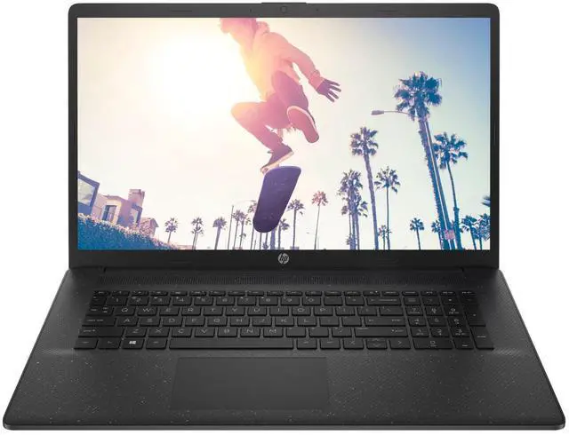 Main image of HP 17t-cn200 17.3" HD+ Intel Core i7-1255U 3.50 GHz up to 4.7 GHz 8GB DDR4 256GB SSD Intel Iris Xe Graphics Windows 11 Home Laptop, Black - Minor Scratches and Dents