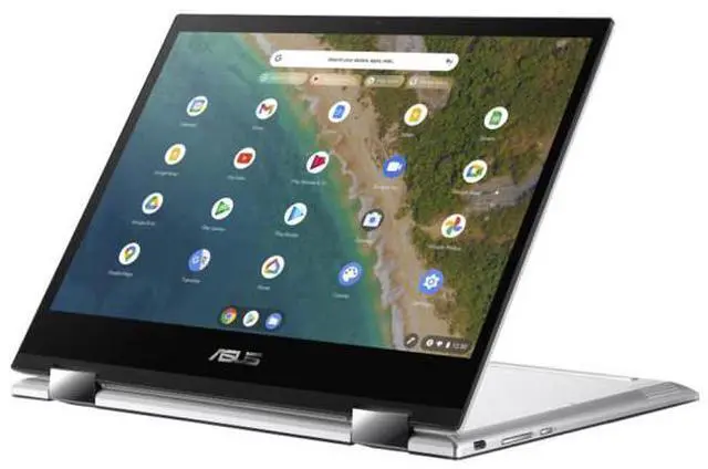Alt view image 2 of 5 - ASUS Chromebook Flip CM3 12" Touch MediaTek MT8192 2.20 GHz 4GB RAM 64GB eMMC ARM Mali-G57 MC5 Chrome OS Laptop, Silver - CM3200FM1A-WS44T