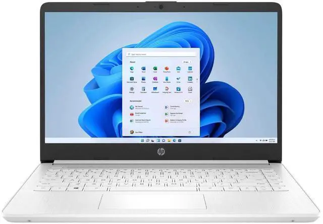 Alt view image 8 of 12 - HP 14-Inch Laptop with Intel Celeron N4500 Processor, 4GB RAM, 64GB eMMC Storage, Windows 11 Home in S Mode, Wi-Fi 6, Bluetooth 5.4, HD Display, Microsoft 365, and Up to 12 Hours Battery Life  Snowfl