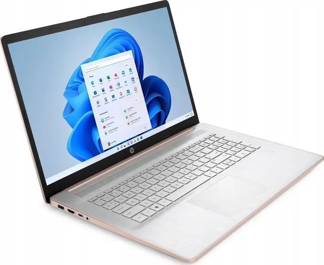 Alt view image 2 of 5 - HP 17-cn0445nr 17.3" HD+ Intel Celeron N4120 1.1 GHz up to 2.6 GHz 4GB DDR4 256GB SSD Intel UHD Graphics 600 Windows 11 Home in S mode Laptop, Pale Gold Rose - 90H35UA