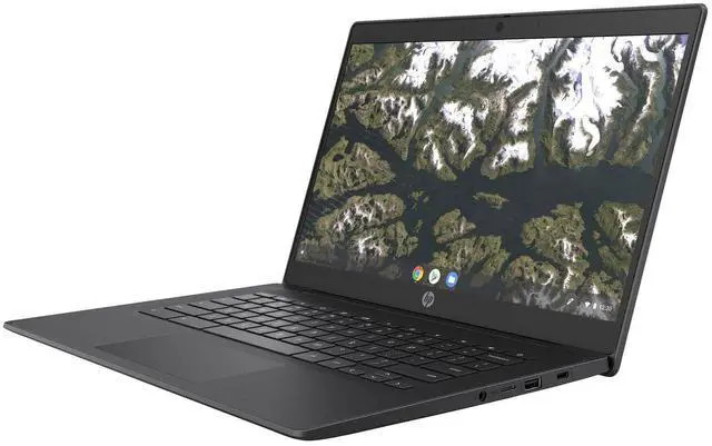 Alt view image 2 of 6 - HP Chromebook 14 G6 14" Intel Celeron N4020 1.1 GHz up to 2.8 GHz 4GB RAM 32GB eMMC Intel UHD Graphics 600 ChromeOS Laptop, Gray - 1A715UT