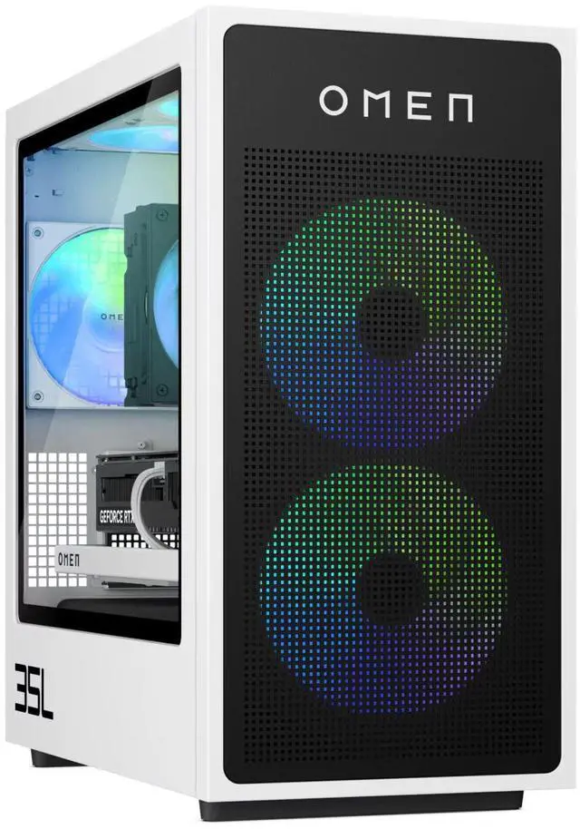 Alt view image 3 of 4 - HP OMEN 35L GT16-0000a AMD Ryzen 5 8500G 3.5 GHz up to 5.0 GHz 16GB DDR5 512GB SSD NVIDIA GeForce RTX 4060 Windows 11 Home Gaming Desktop, White - A32XJAV-V004