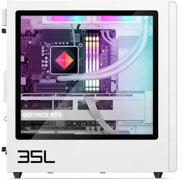 Alt view image 4 of 4 - HP OMEN 35L GT16-0000a AMD Ryzen 5 8500G 3.5 GHz up to 5.0 GHz 16GB DDR5 512GB SSD NVIDIA GeForce RTX 4060 Windows 11 Home Gaming Desktop, White - A32XJAV-V004