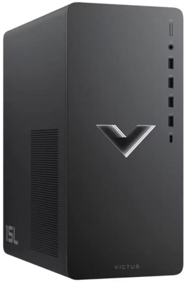 Main image of HP VICTUS 15L TG02-0039 Gaming Desktop AMD Ryzen 5 5600G 3.90GHz up to 4.40GHz 8GB DDR4-3200 256GB PCIe NVMe M.2 SSD NVIDIA GeForce RTX 3060 Windows 11 Home - 575R0AA