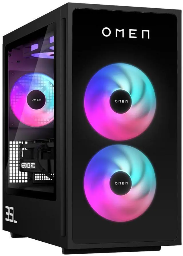 Alt view image 2 of 4 - HP OMEN 35L GT16-0000A AMD Ryzen 7 8700G 4.20 GHz up to 5.10 GHz  32 GB DDR5 2TB SSD NVIDIA GeForce RTX 4060 Windows 11 Home Gaming Desktop Black - 9X560AV-V001