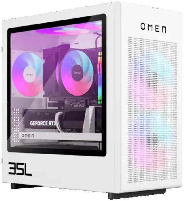 Alt view image 3 of 4 - HP OMEN 35L GT16-0000I Intel Core i5-14400F 1.80 GHz up to 4.70 GHz 16GB DDR5-6000 512 NVMe M.2 SSD Nvidia GeForce RTX 4060 Windows 11 Home Gaming Desktop, White - A32XSAV-V004