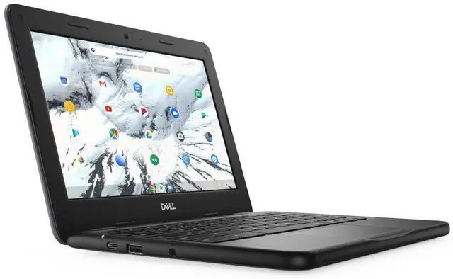 Alt view image 2 of 6 - Dell Chromebook 3100 11.6" Intel Celeron N4000 1.10 GHz up to 2.60 GHz 4GB 32GB eMMC Intel UHD Graphics 600 Chrome OS Laptop, Black - DELL3100L2VXT