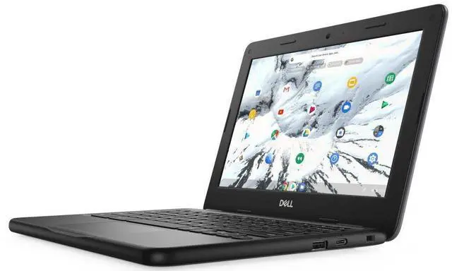 Alt view image 3 of 6 - Dell Chromebook 3100 11.6" Intel Celeron N4000 1.10 GHz up to 2.60 GHz 4GB 32GB eMMC Intel UHD Graphics 600 Chrome OS Laptop, Black - DELL3100L2VXT