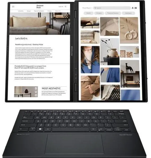 Alt view image 3 of 6 - ASUS Zenbook DUO UX8406 14" 3K OLED Touchscreen Intel Core Ultra 9 185H 2.3 GHz up to 5.1 GHz 32GB 1TB M.2 NVMe SSD Intel Arc Graphics Windows 11 Home Laptop - UX8406MA-PS99T