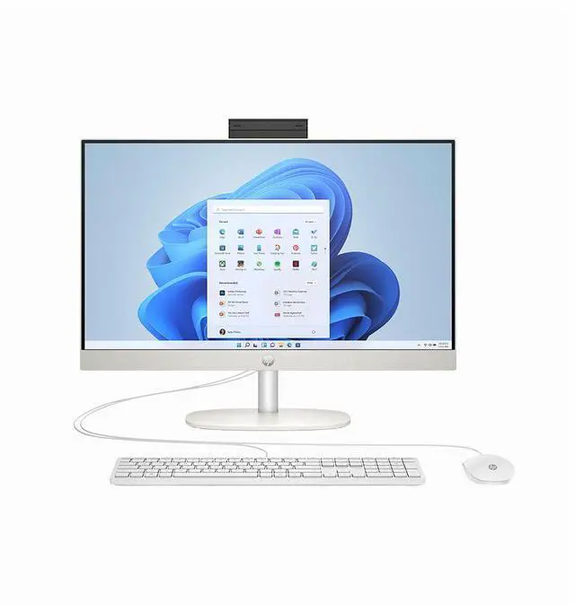 Main image of HP 24-CR0026 23.8" FHD Intel Core i3-N300 up to 3.8 GHz 8GB DDR4 256GB PCIe NVMe M.2 SSD Intel UHD Graphics Windows 11 Home All-in-One Desktop, White - 9W2H5AA