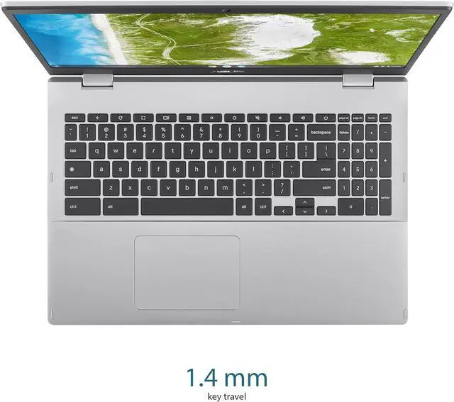 Alt view image 2 of 6 - ASUS Chromebook CX1 15.6" FHD Intel Celeron N4500 1.1 GHz up to 2.8 GHz 4GB 64GB eMMC Intel UHD Graphics ChromeOS Laptop, Silver - CX1500CKA-SS01-CB