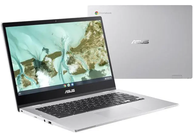 Alt view image 2 of 5 - ASUS Chromebook CX1 14.0" FHD Intel Celeron N3350 1.1 GHz up to 2.4 GHz 4GB RAM 64GB eMMC Intel HD Graphics 500 ChromeOS Laptop, Silver - CX1400CNA-AS44F