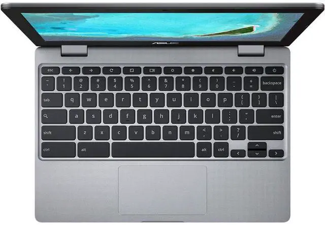 Alt view image 3 of 5 - ASUS Chromebook CX22NA 11.6" Intel Celeron N3350 1.1GHz up to 2.4GHz 4GB 32GB eMMC Intel UD Graphics 500 Chrome OS Laptop, Gray - CX22NA-211.BB01