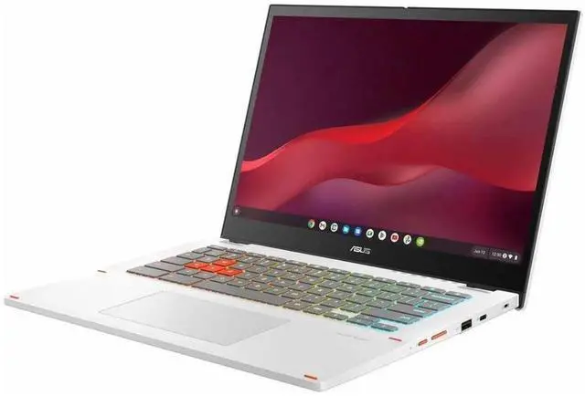 Alt view image 3 of 5 - ASUS Chromebook Vibe CX34 Flip CX3401 14" WUXGA Touch Intel Core i5-1235U 1.3 GHz 16GB RAM 512GB SSD Intel Iris Xe Graphics ChromeOS Laptop, White - CX3401FBA-DH562T-S