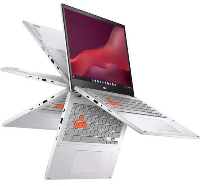 Alt view image 4 of 6 - ASUS Chromebook Vibe CX34 Flip 14" WUXGA Touch Intel Core i5-1235U 1.3 GHz up to 4.4 GHz 8GB RAM 256GB SSD Intel Iris Xe Graphics ChromeOS Laptop, White - CX3401FBA-DH586T-S
