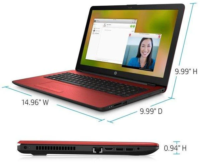 Alt view image 4 of 4 - HP 15-bs134wm 15.6" Intel Pentium Gold 4417U 2.3 GHz 4GB DDR4 500GB HDD Intel HD Graphics 610 Windows 11 Pro Laptop, Red, Minor Scratches and Dents - 6BS61UA-I010