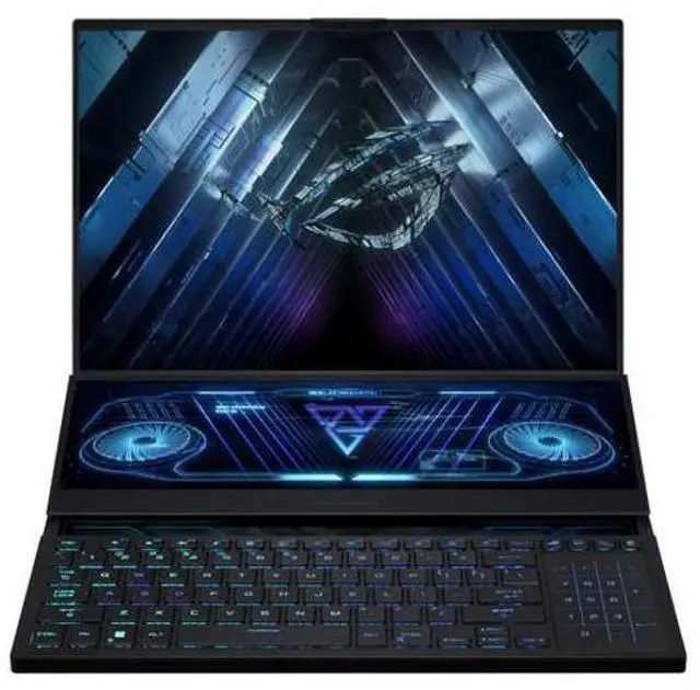 Main image of ASUS ROG Zephyrus Duo 16" 240Hz QHD+ AMD Ryzen 9 7945HX 2.5 GHz up to 5.4 GHz 32GB DDR5 2TB SSD NVIDIA GeForce RTX 4090 Windows 11 Home Gaming Laptop, Black - GX650PY-XS97