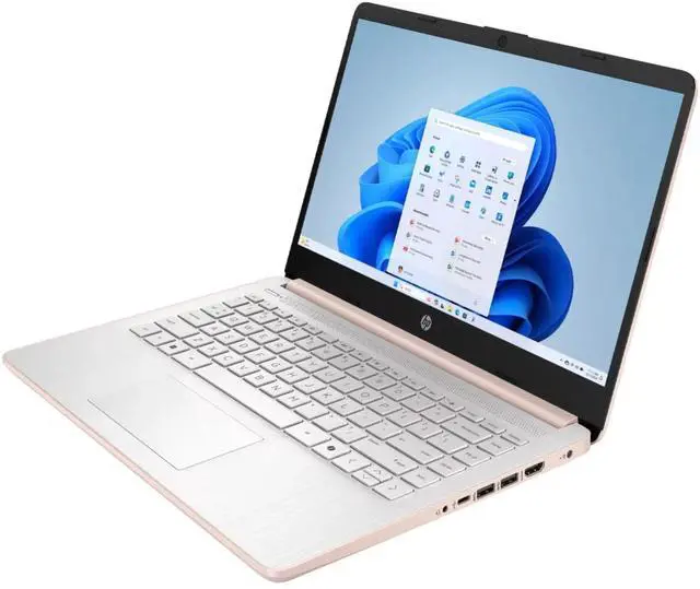 Alt view image 2 of 4 - HP 14-dq6105dx 14" HD Intel N150 0.8 GHz up to 3.6 GHz 4 GB 128 GB UFS Intel Graphics Windows 11 Home Laptop, Pale Rose Gold - D0SN9UA