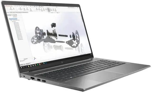 Alt view image 2 of 5 - HP ZBook Power G7 Mobile Workstation 15.6" FHD Intel i7-10850H 2.7 GHz up to 5.1 GHz 64 GB DDR4 256 GB SSD NVIDIA Quadro T1000 with Max-Q Design Windows 11 Pro Laptop, Gray, Minor Scratches and Dent